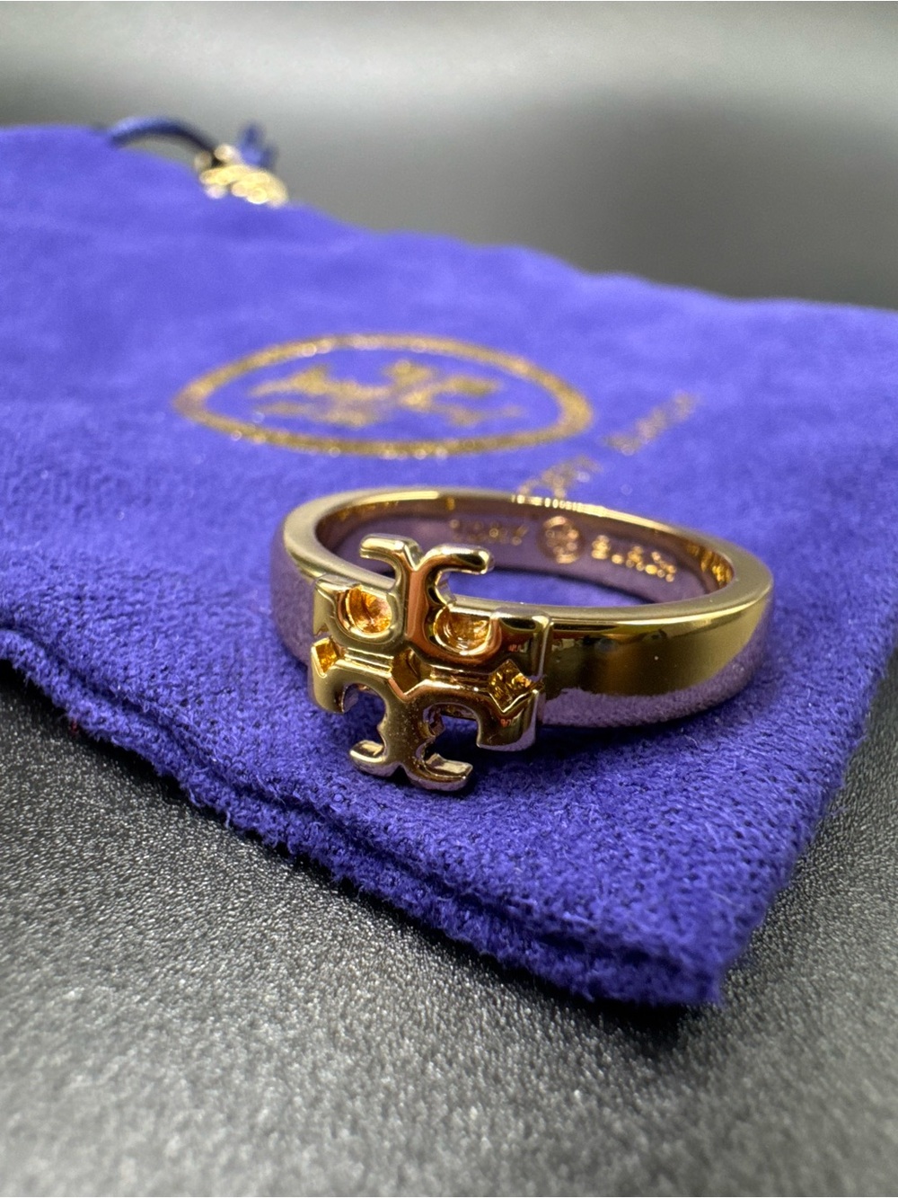 Tory Burch T logo ring size 8
